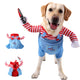 Chucky Hundekostüm für Halloween! Lustig & gruselig, perfekt für Hunde & Katzen. Süßes Cosplay-Outfit für Partys & Fotoshootings.