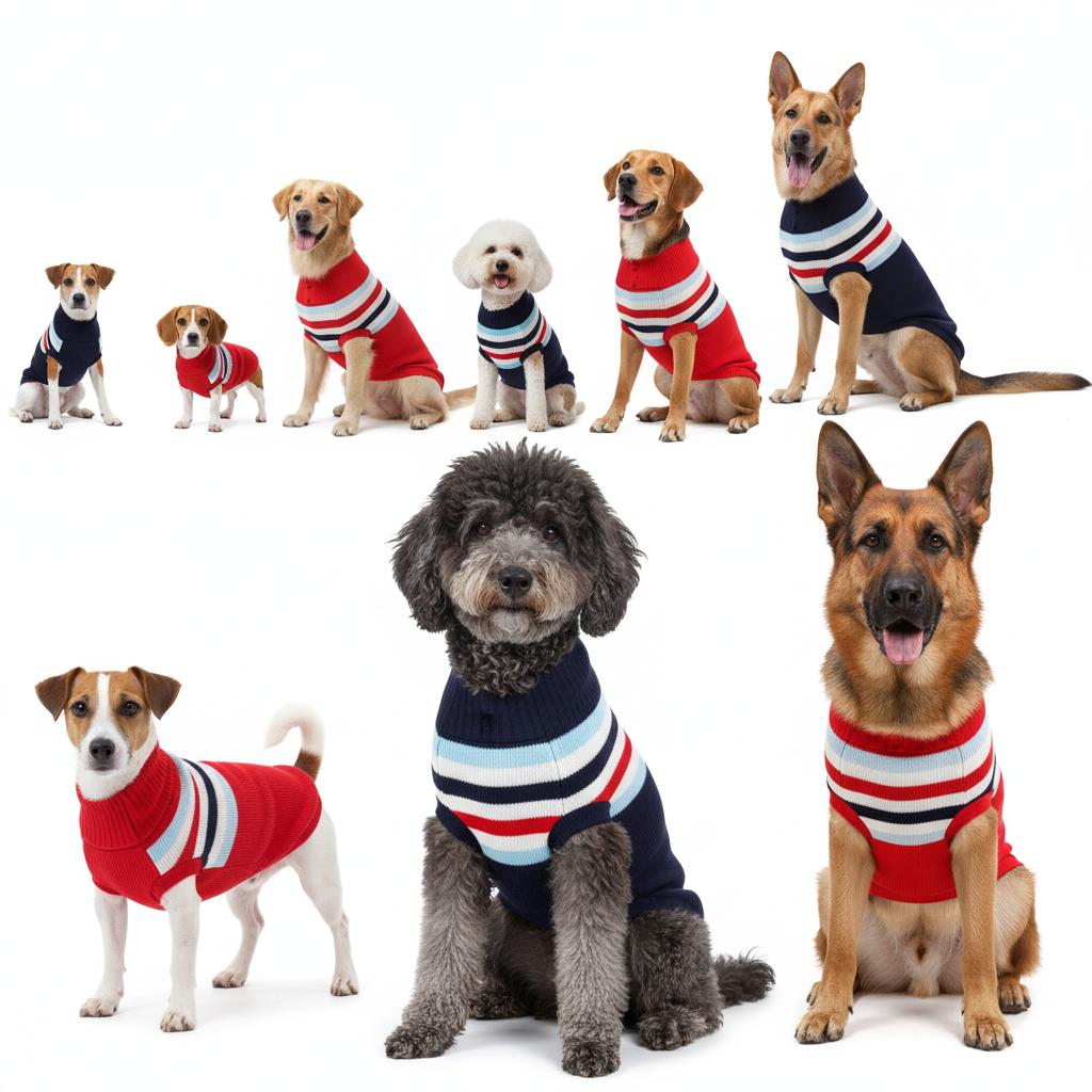 Winter-Hundepullover aus Strick - Rot oder Blau
