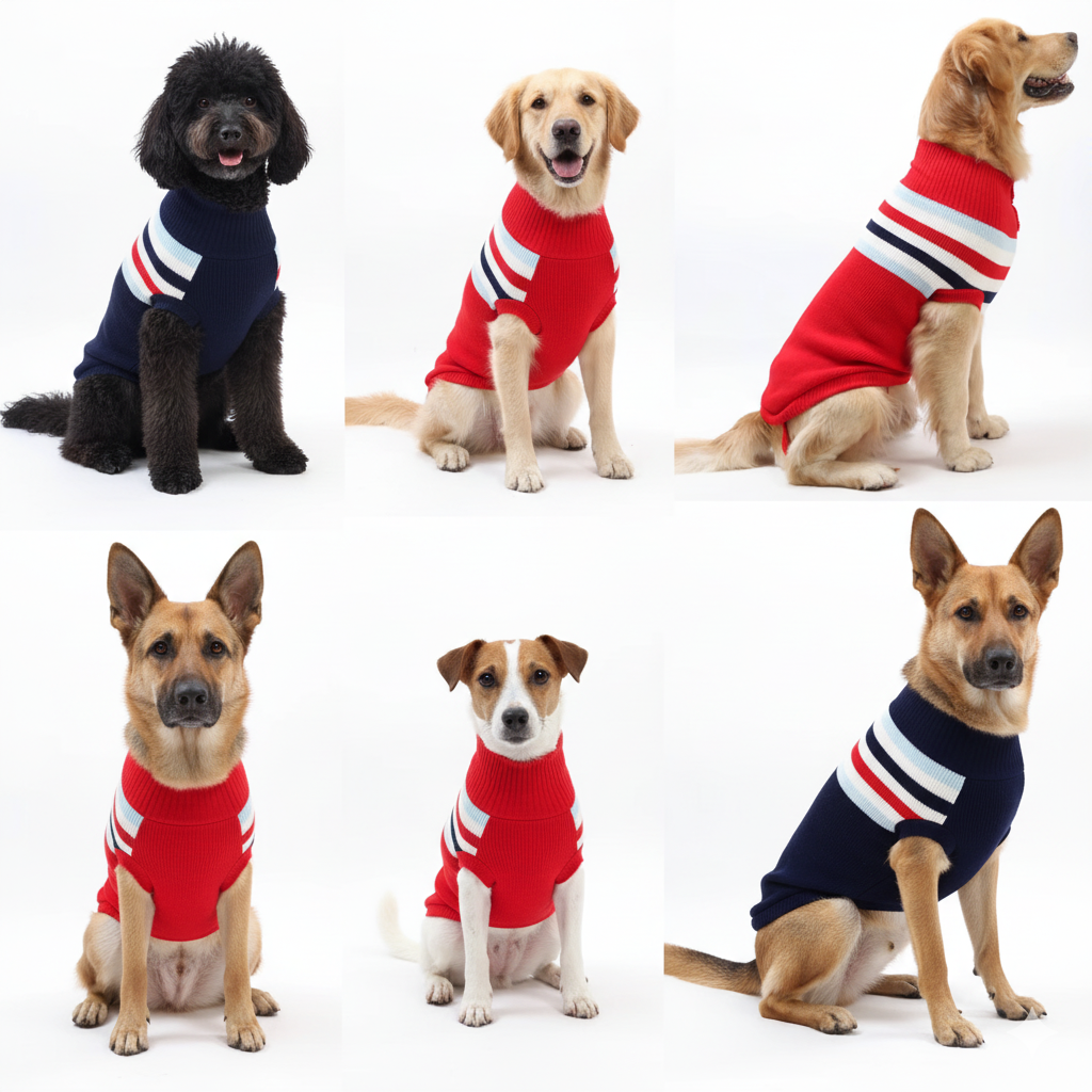 Winter-Hundepullover aus Strick - Rot oder Blau