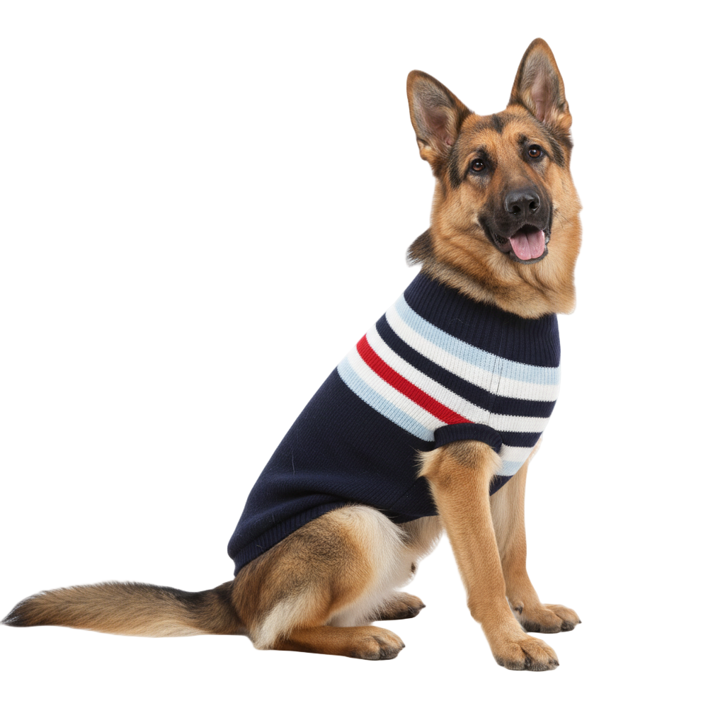 Winter-Hundepullover aus Strick - Rot oder Blau