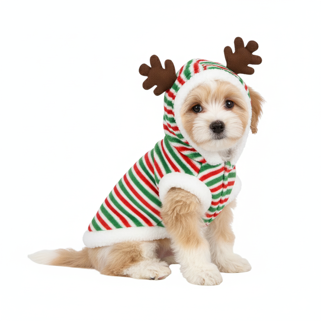 Weihnachtlicher Rentier-Hoodie für Hunde