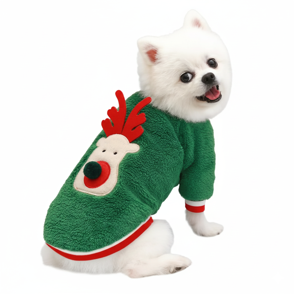 Weihnachtlicher Hundepullover mit Rentier-Motiv