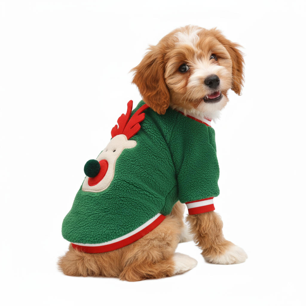 Weihnachtlicher Hundepullover mit Rentier-Motiv