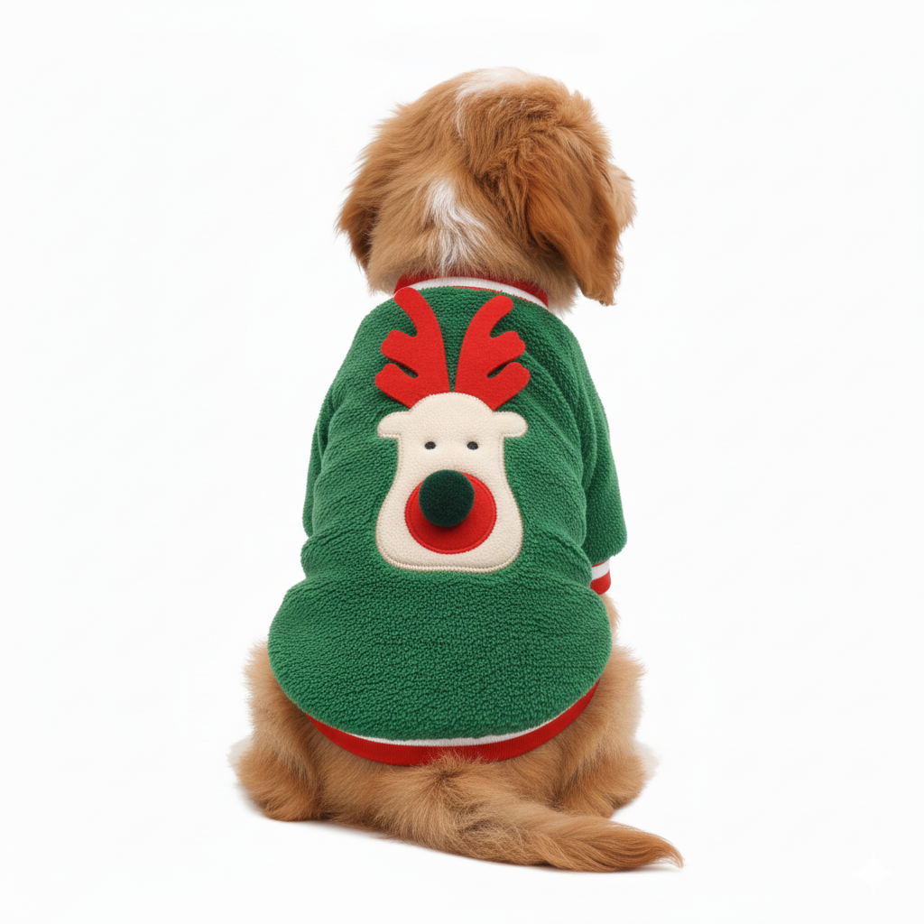 Weihnachtlicher Hundepullover mit Rentier-Motiv