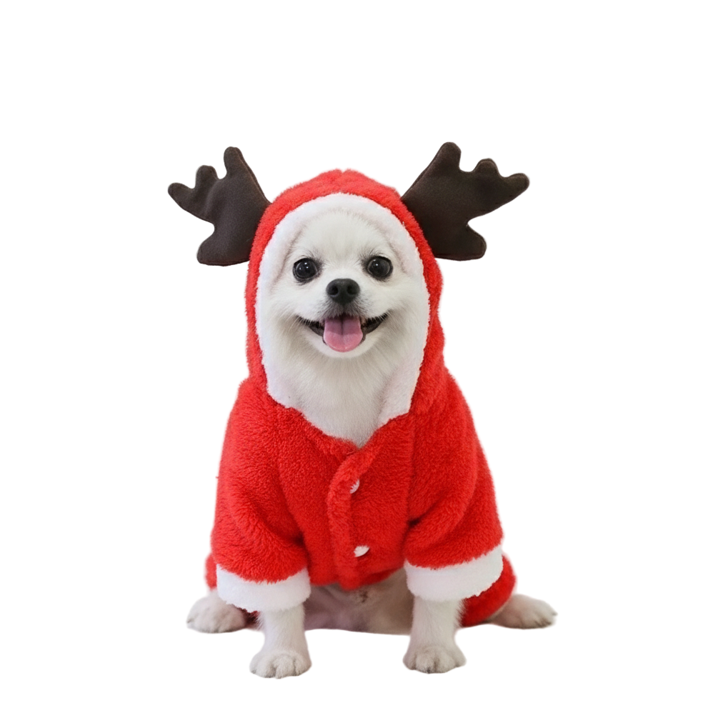 Weihnachtlicher Rentier-Hoodie für Hunde