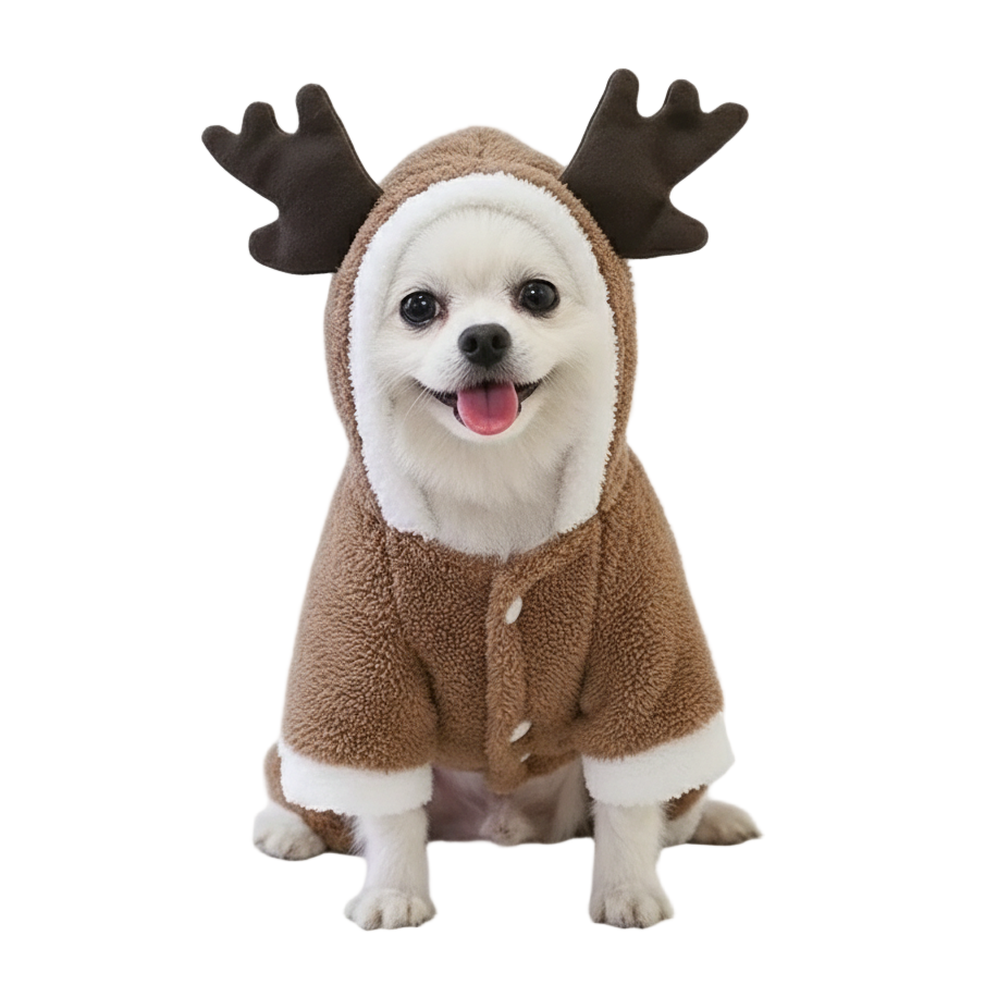 Weihnachtlicher Rentier-Hoodie für Hunde