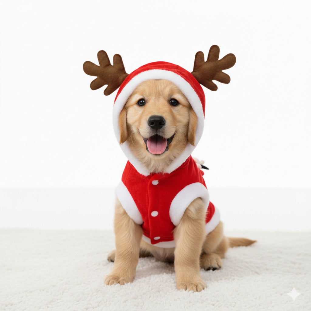 Kuscheliger Weihnachts-Hundepullover aus Fleece mit Kapuze, Motive Santa oder Weihnachtsbaum. Warm, leicht, ideal für kleine Hunde. Jetzt entdecken!