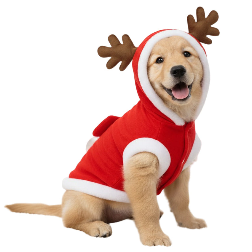 Kuscheliger Weihnachts-Hundepullover aus Fleece mit Kapuze, Motive Santa oder Weihnachtsbaum. Warm, leicht, ideal für kleine Hunde. Jetzt entdecken!